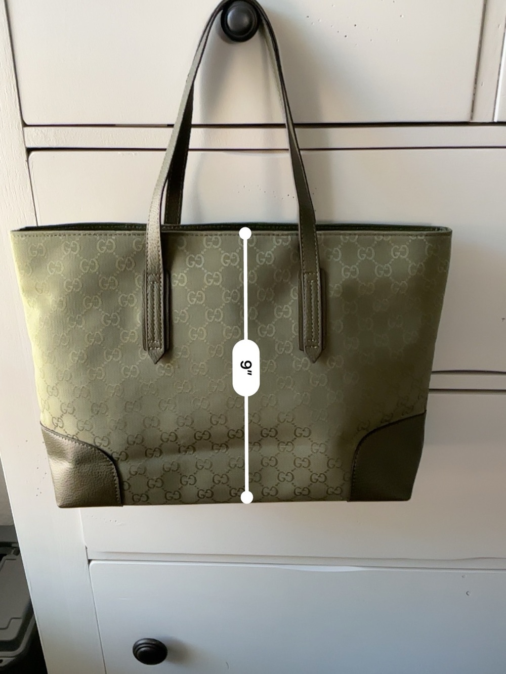 ✨ Designer Inspired Olive Green Monogram Tote ✨ - Picture 8 of 8